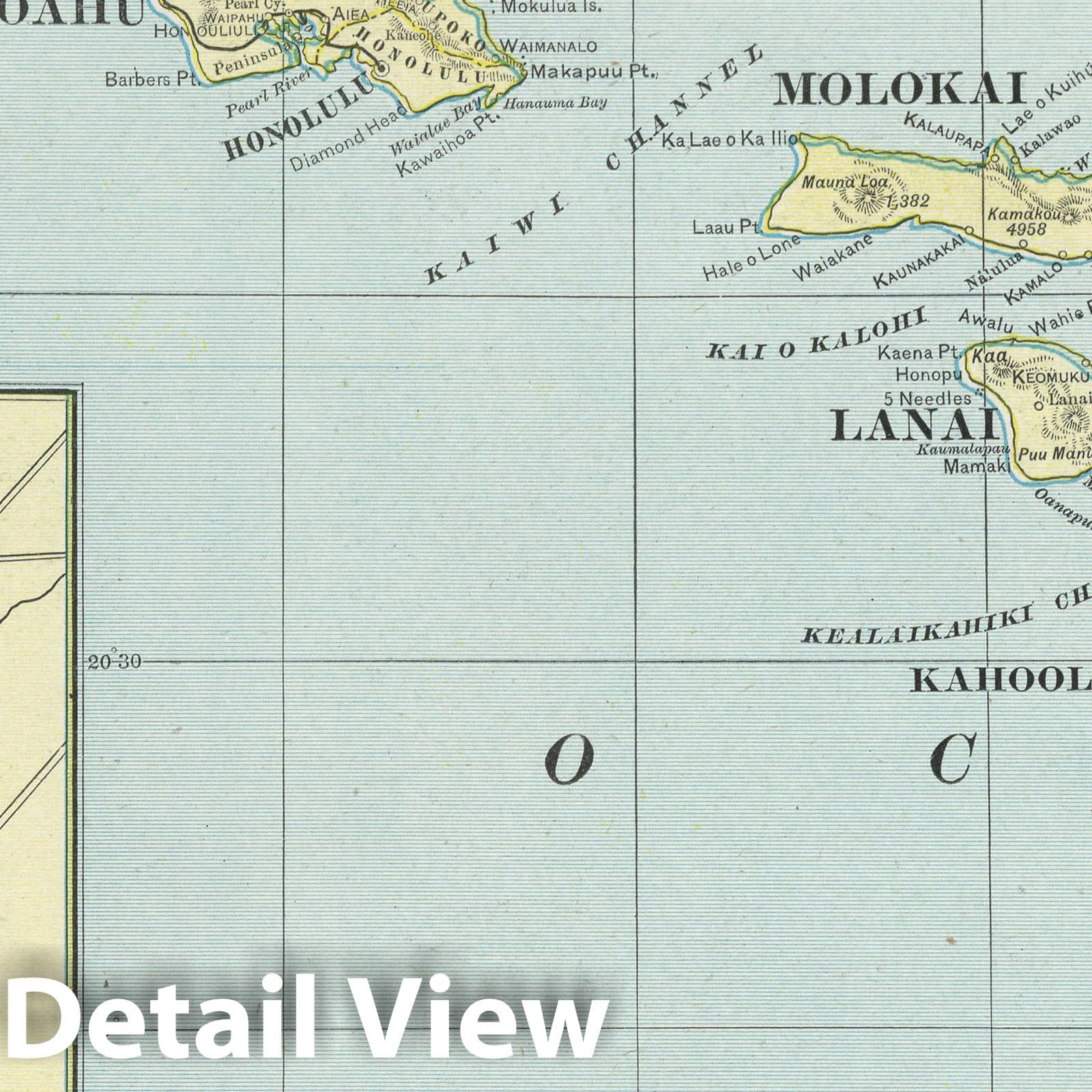 Hawaii - Railroad Map, 1901 - Historical Map Print