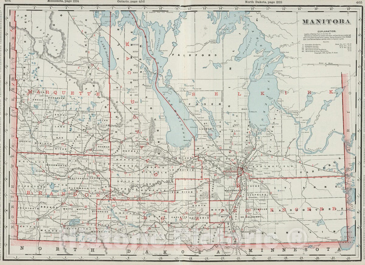 Historic Map : 1901 Manitoba. v1 - Vintage Wall Art