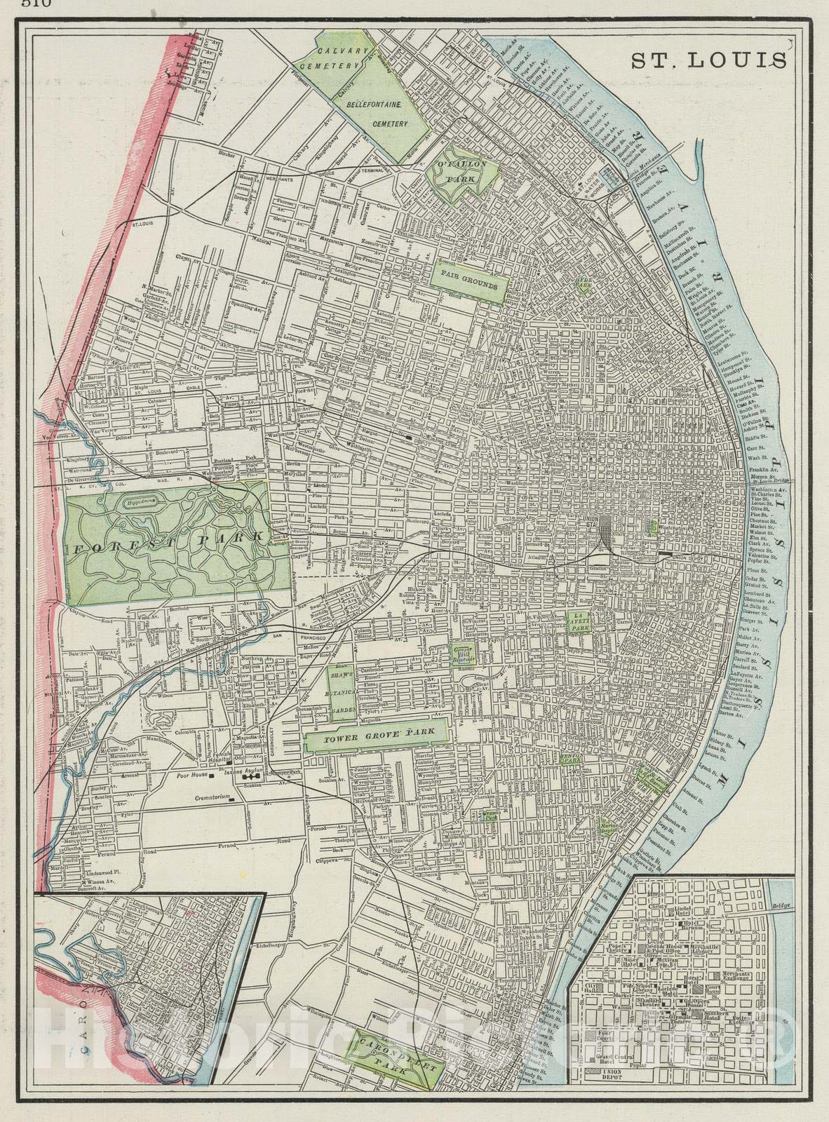Historic Map : 1901 St. Louis. - Vintage Wall Art