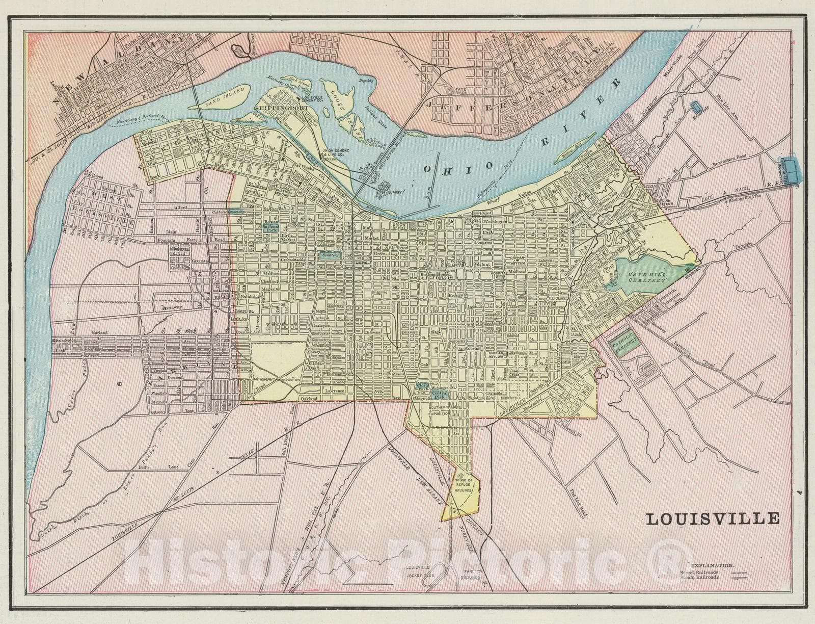 Historic Map : 1901 Louisville : Vintage Wall Art
