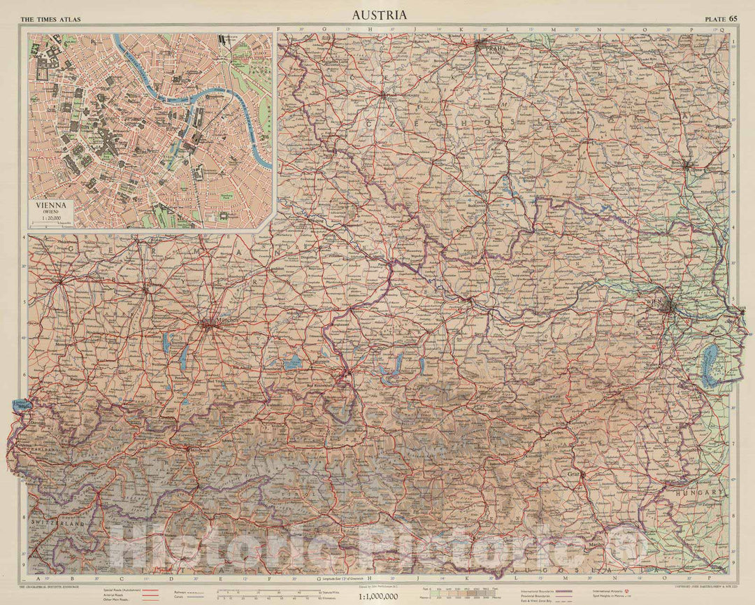 Historic Map : 1955 Austria, Plate 65, V. III - Vintage Wall Art