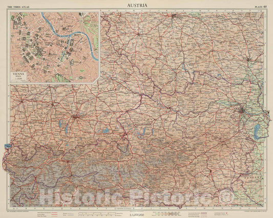 Historic Map : 1955 Austria, Plate 65, V. III - Vintage Wall Art