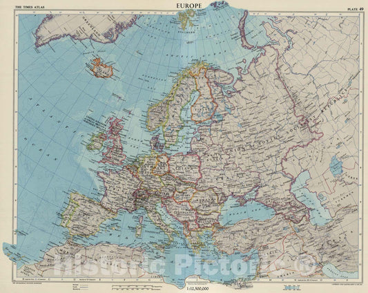 Historic Map : 1955 Europe, Plate 49, V. III - Vintage Wall Art