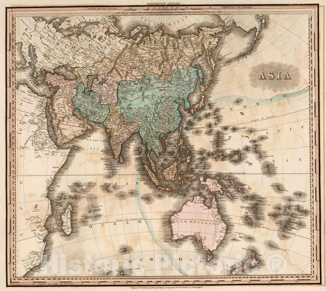 Historic Map : 1833 Asia. - Vintage Wall Art