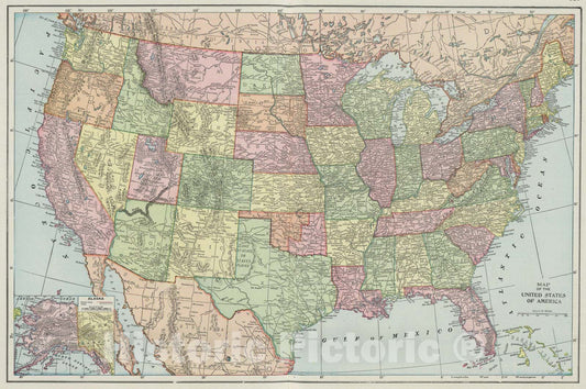 Historic Map : 1901 United States. v1 - Vintage Wall Art