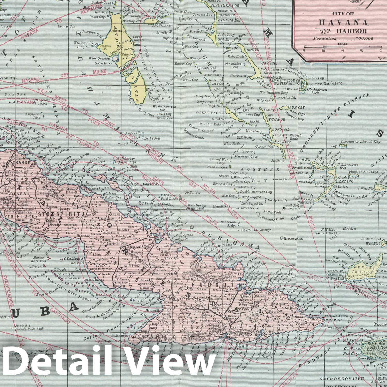 Bahama Islands, Cuba, Jamaica, Haiti, and Santo Domingo - 1901 Railroad Map