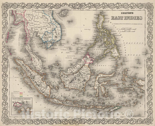 Historic Map : 1886 East Indies. - Vintage Wall Art