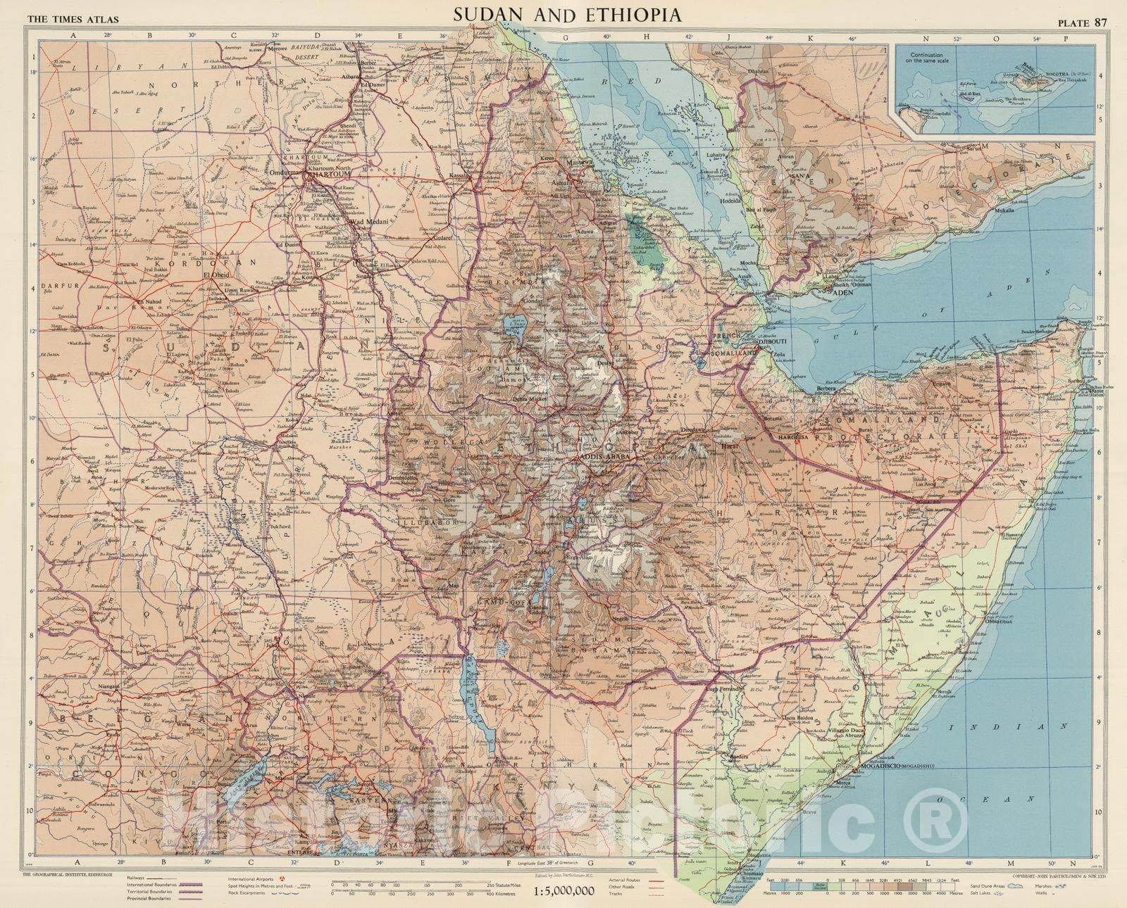 Historic Map : 1956 Sudan and Ethiopia, Plate 87, V. IV - Vintage Wall Art
