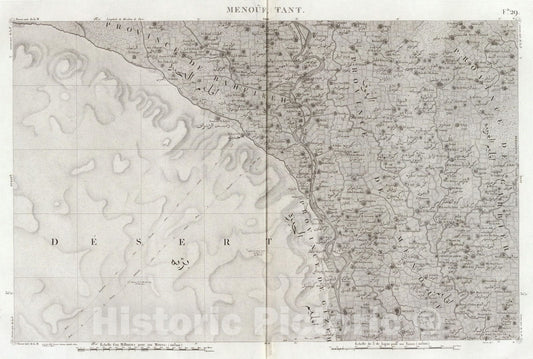 Historic Map : Egypt, 1826 29 Menouf, Tant. , Vintage Wall Art
