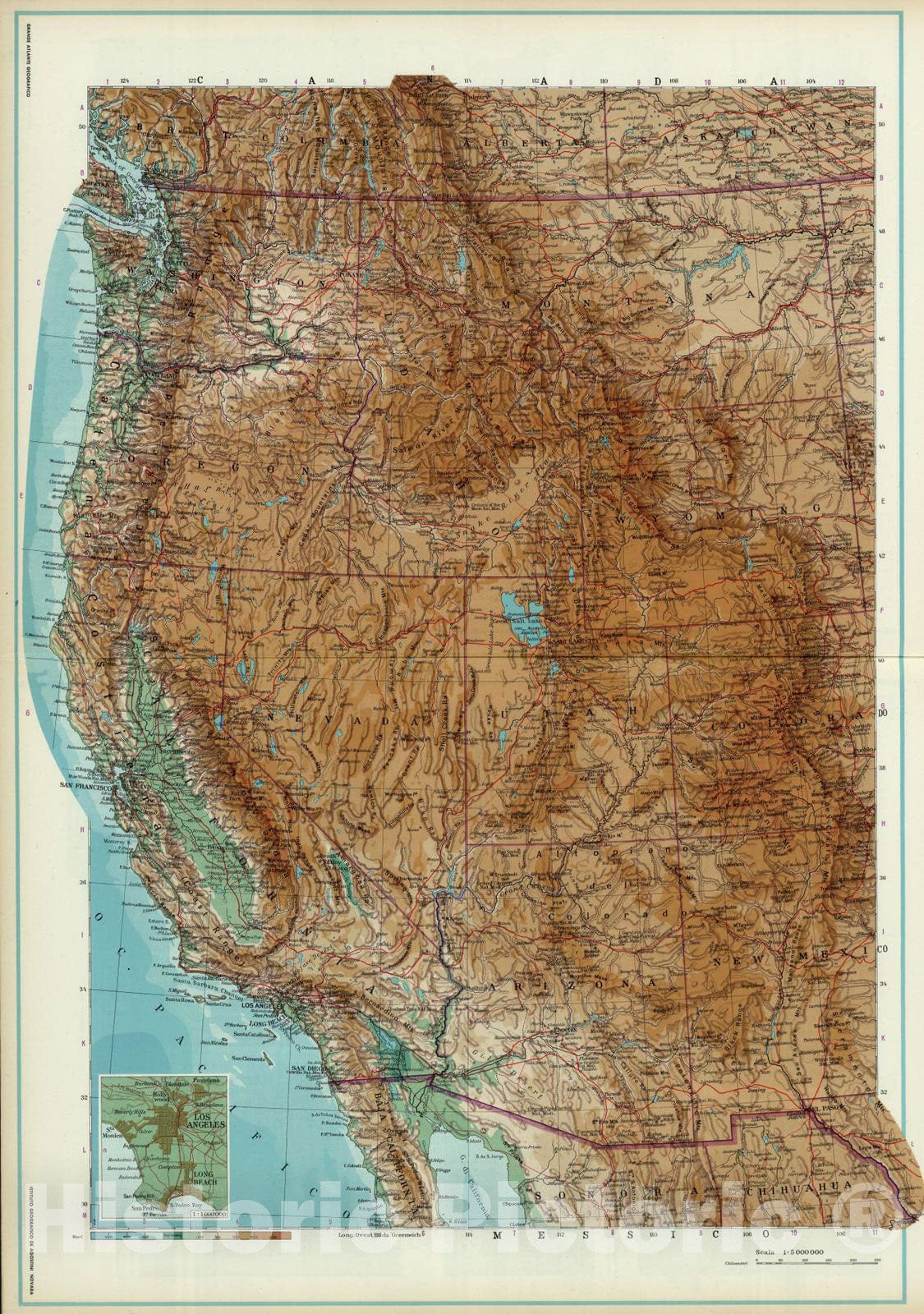 Historic Map : 1952 Western United States. - Vintage Wall Art