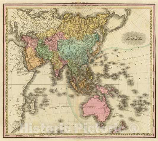 Historic Wall Map : 1825 Asia. - Vintage Wall Art
