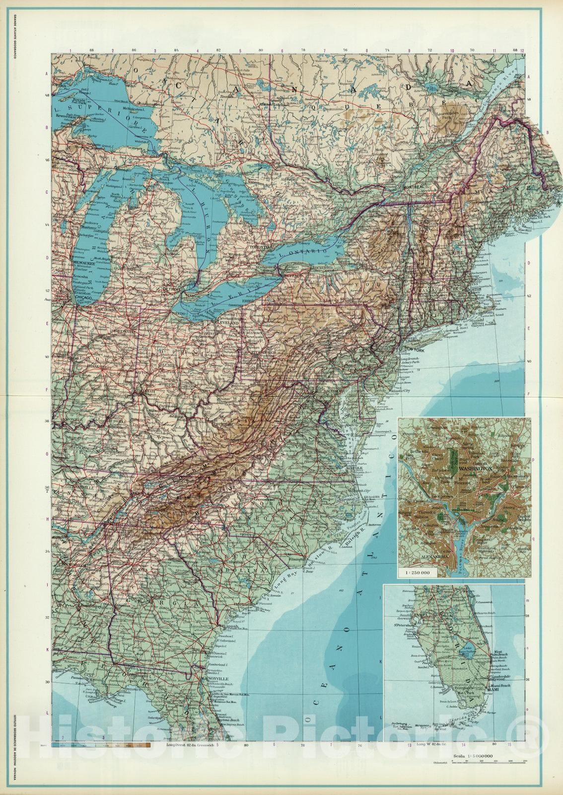 Historic Map : 1952 Eastern United States. - Vintage Wall Art