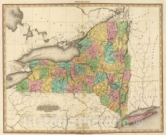 Historic Map : 1825 New York. - Vintage Wall Art