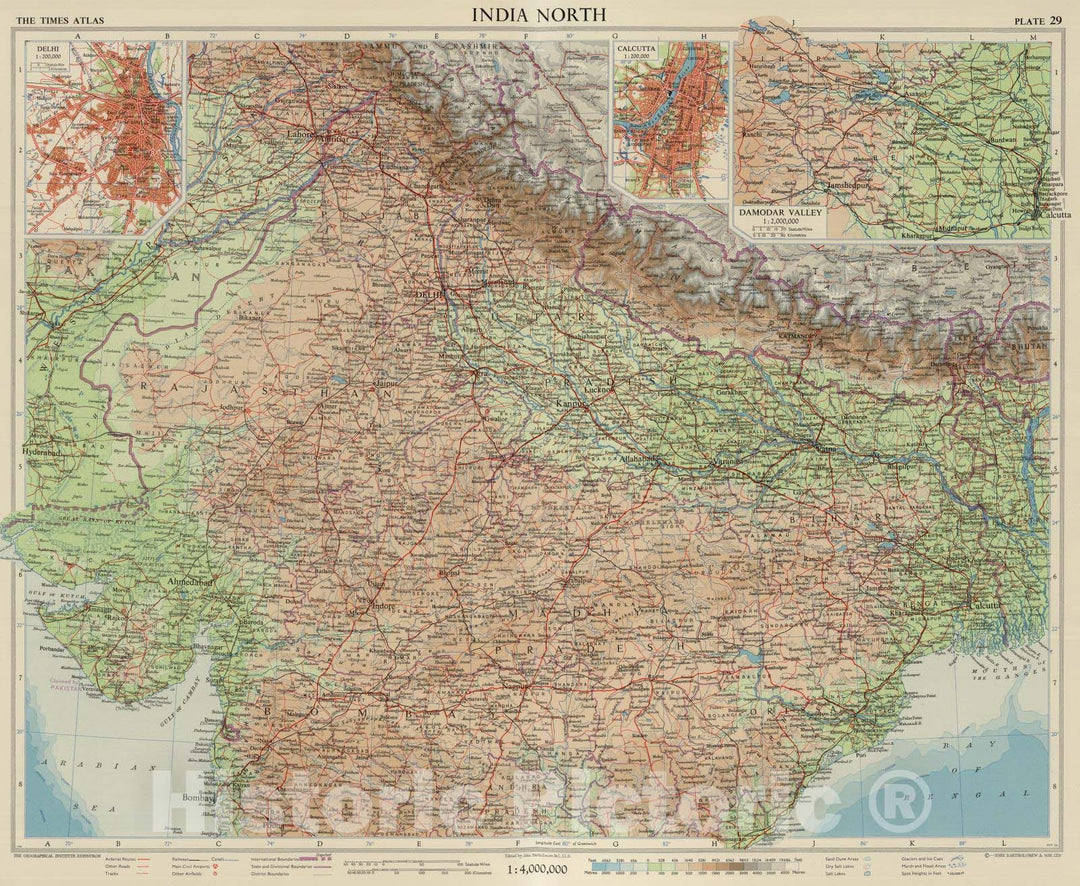 Historic Map : 1959 India North. Plate 29, V. II - Vintage Wall Art