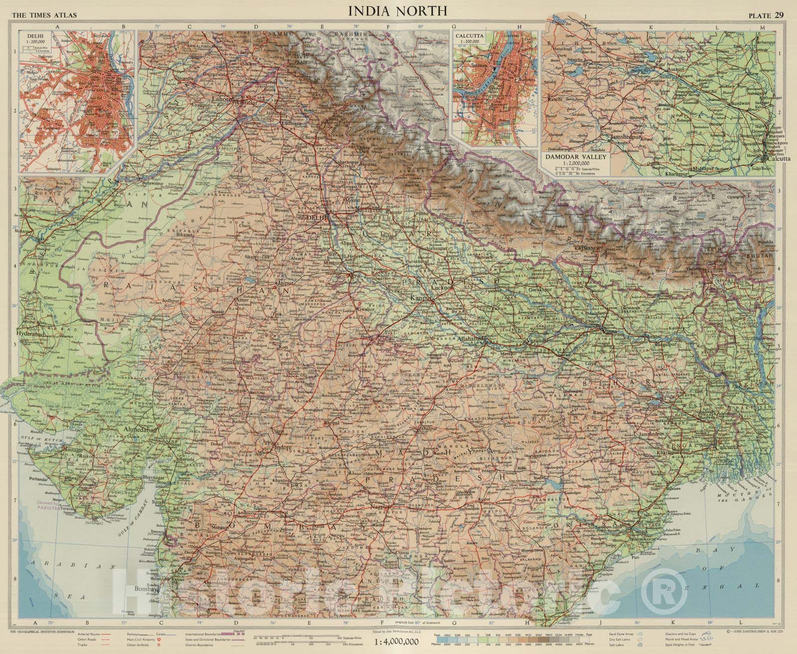 Historic Map : 1959 India North. Plate 29, V. II - Vintage Wall Art
