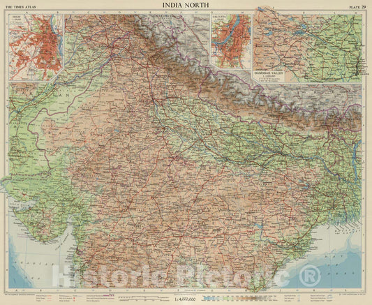 Historic Map : 1959 India North. Plate 29, V. II - Vintage Wall Art
