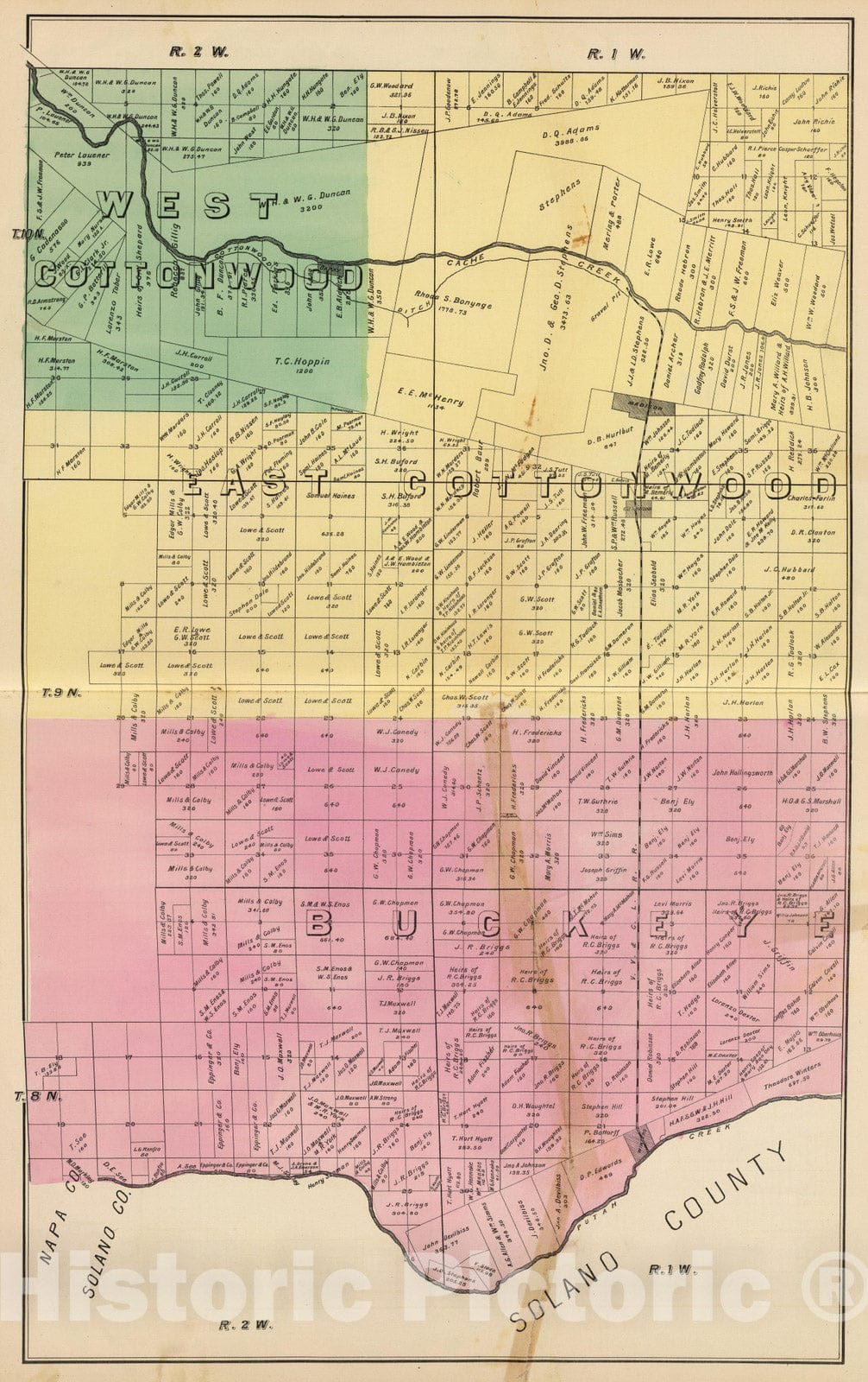 Historic Map : 1879 Yolo County 5. - Vintage Wall Art