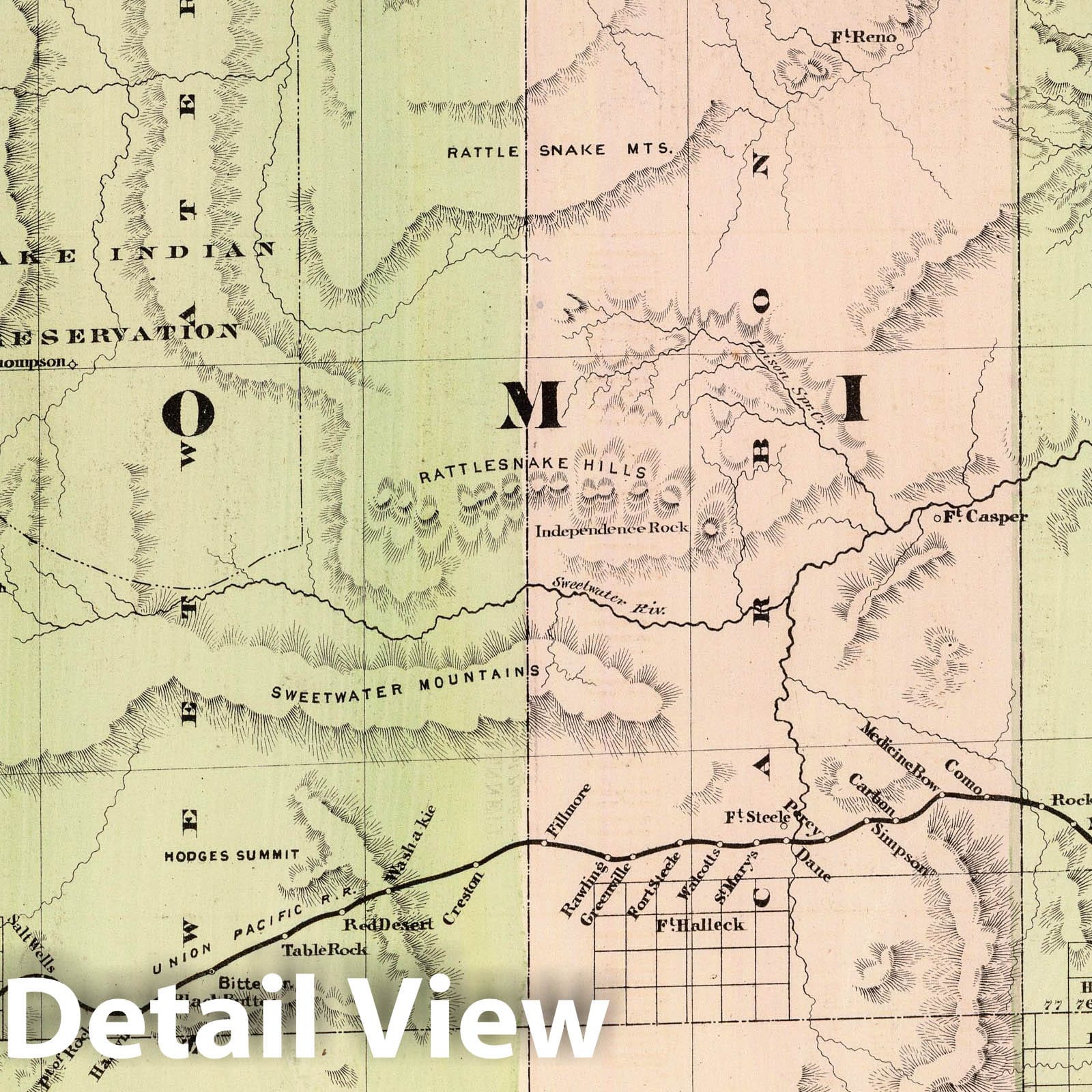 Wyoming - Railroad Map, 1875 - Cram's New Commercial Atlas
