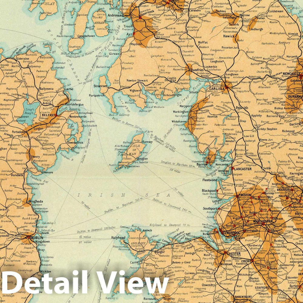 Historic Map : 1922 British Isles - railways & industrial. - Vintage Wall Art