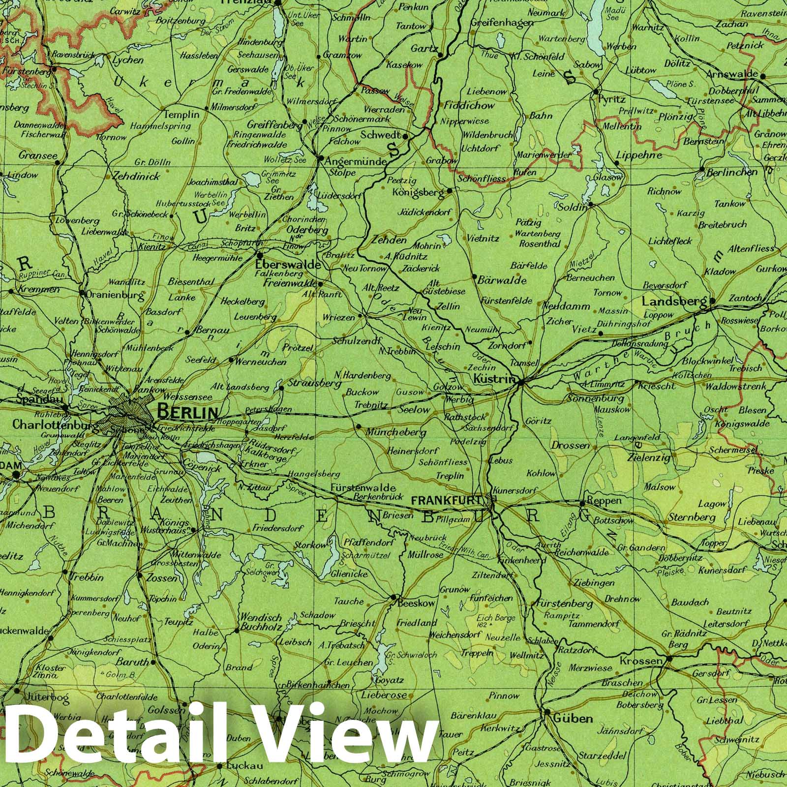 Germany, Eastern Section - Survey Map, 1922 - Historical Atlas Print
