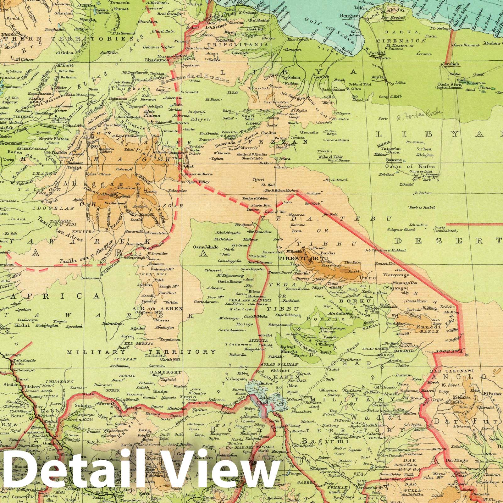Northern Africa - Survey Map, 1922 - Times Atlas Print