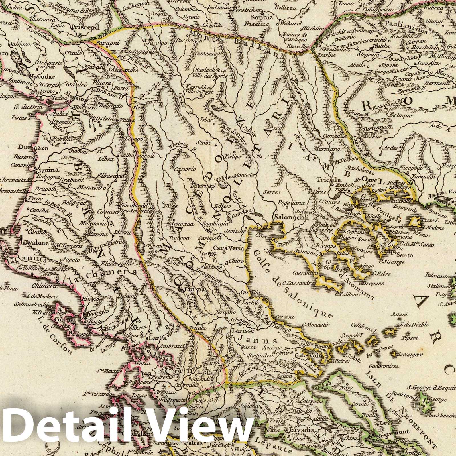 European Turkey - Postal Map, 1755 - Historical Map Reproduction