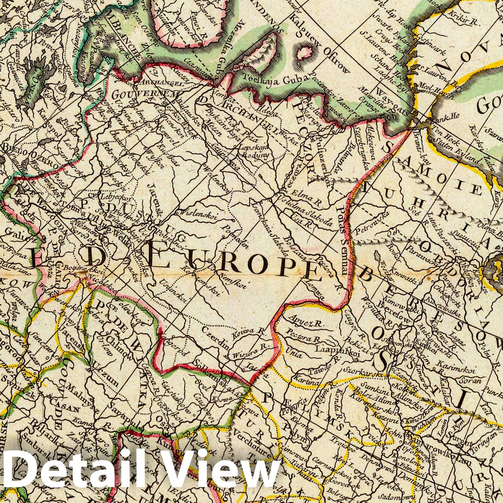 Western Russia - Boundary Map, 1785 - Historical Map Print