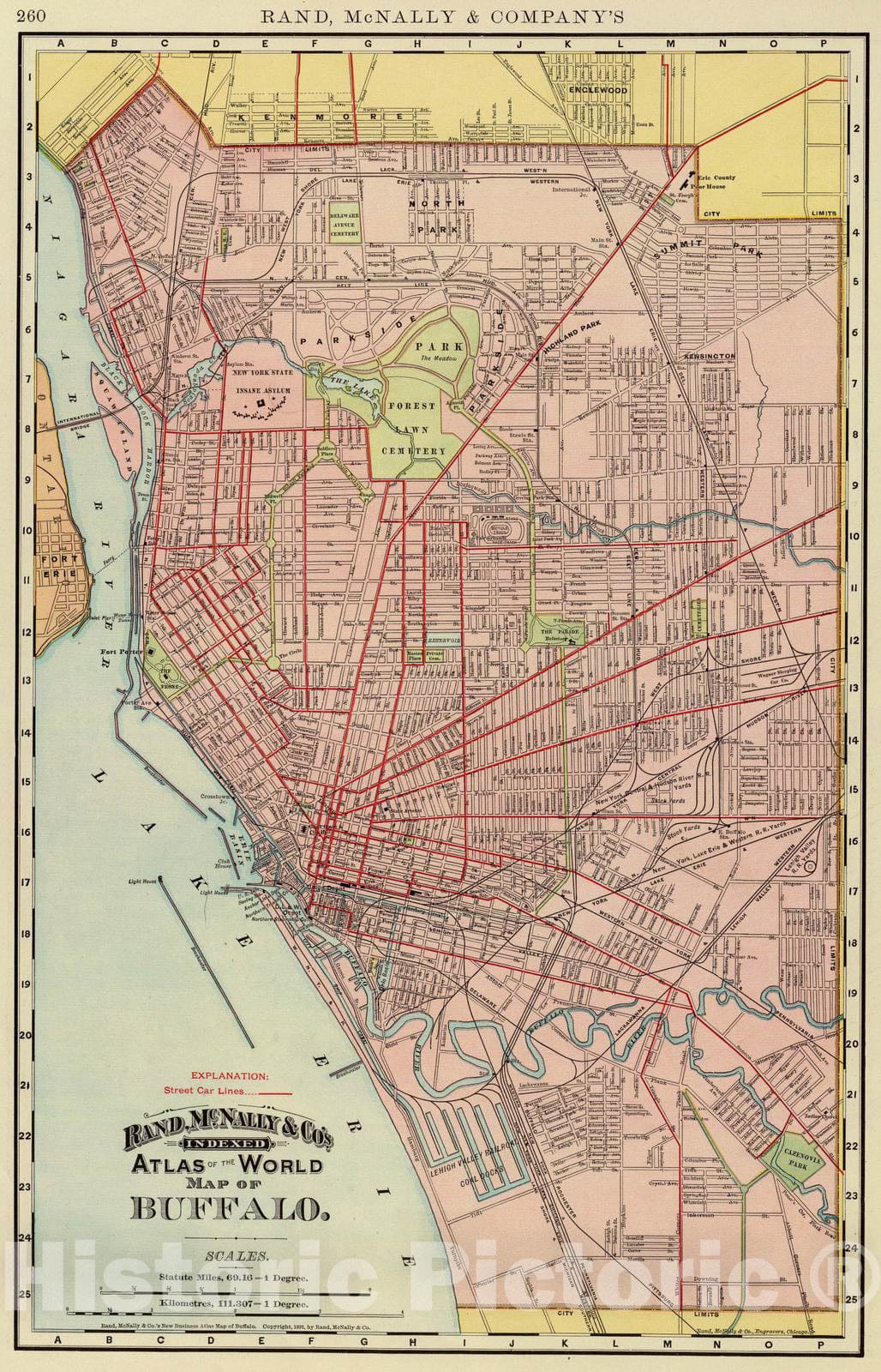 Historic Map : 1897 Buffalo. - Vintage Wall Art