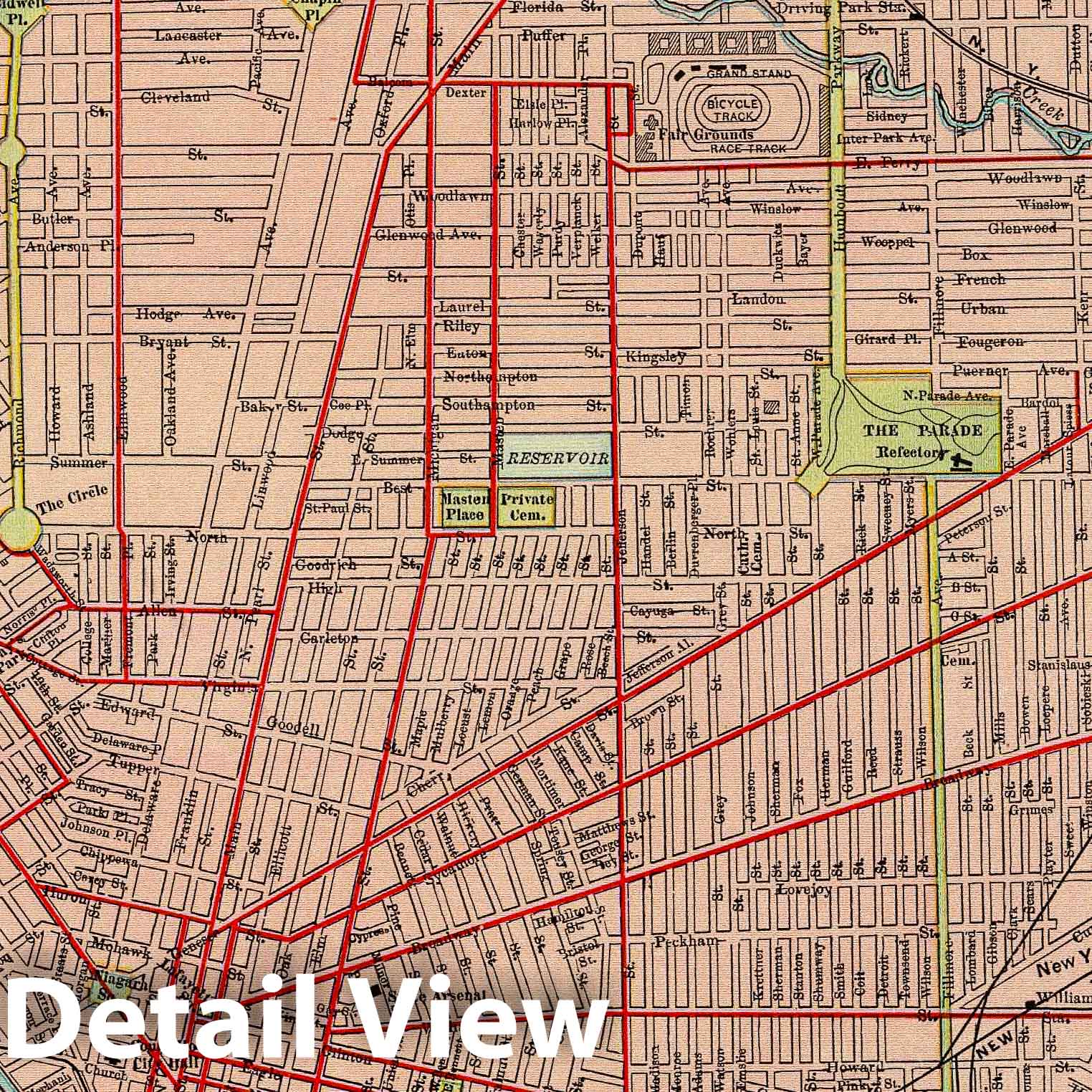Buffalo, New York 1897 Historical Map Print - Rand McNally Atlas Reproduction