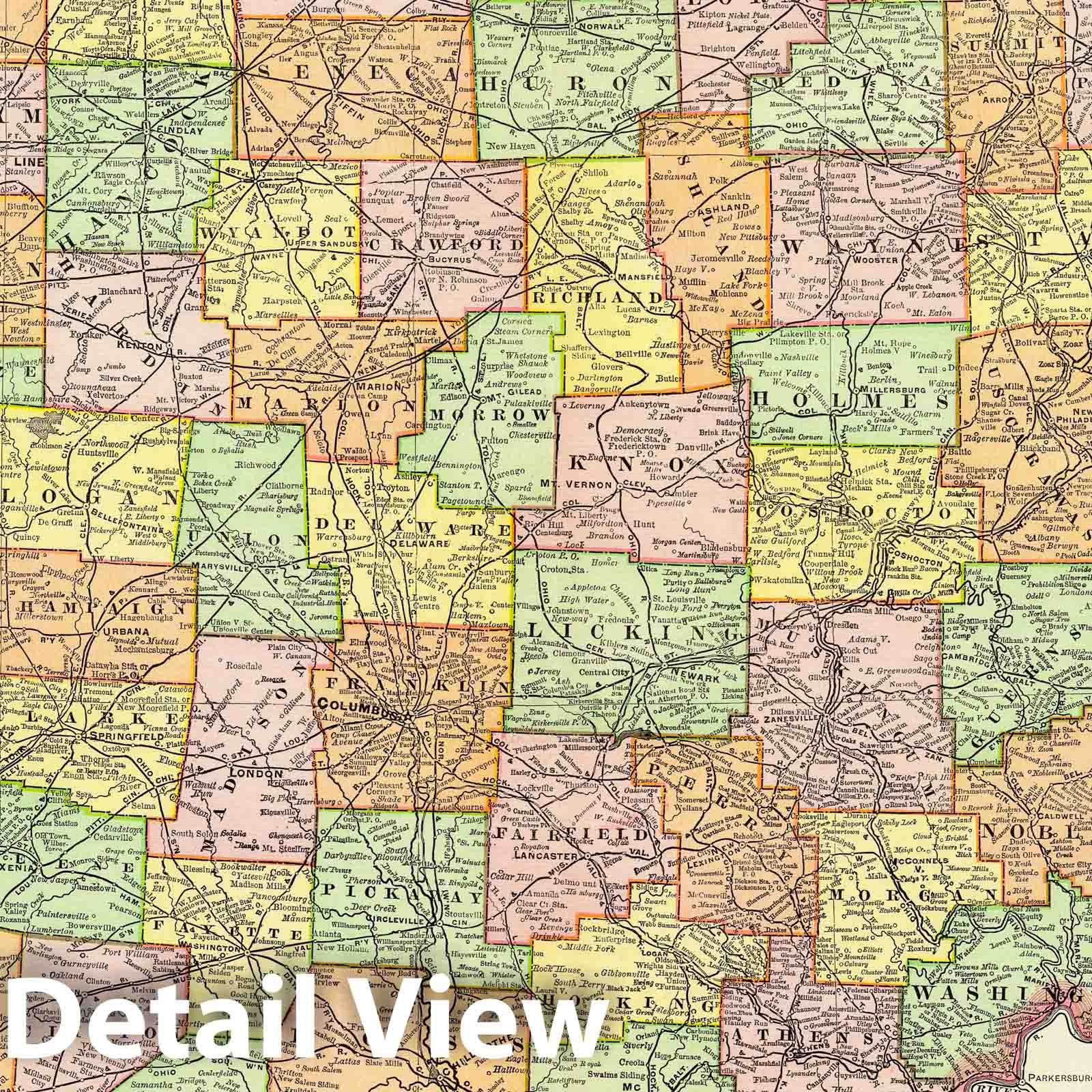 Ohio and Hamilton County 1897 Historical Map Print