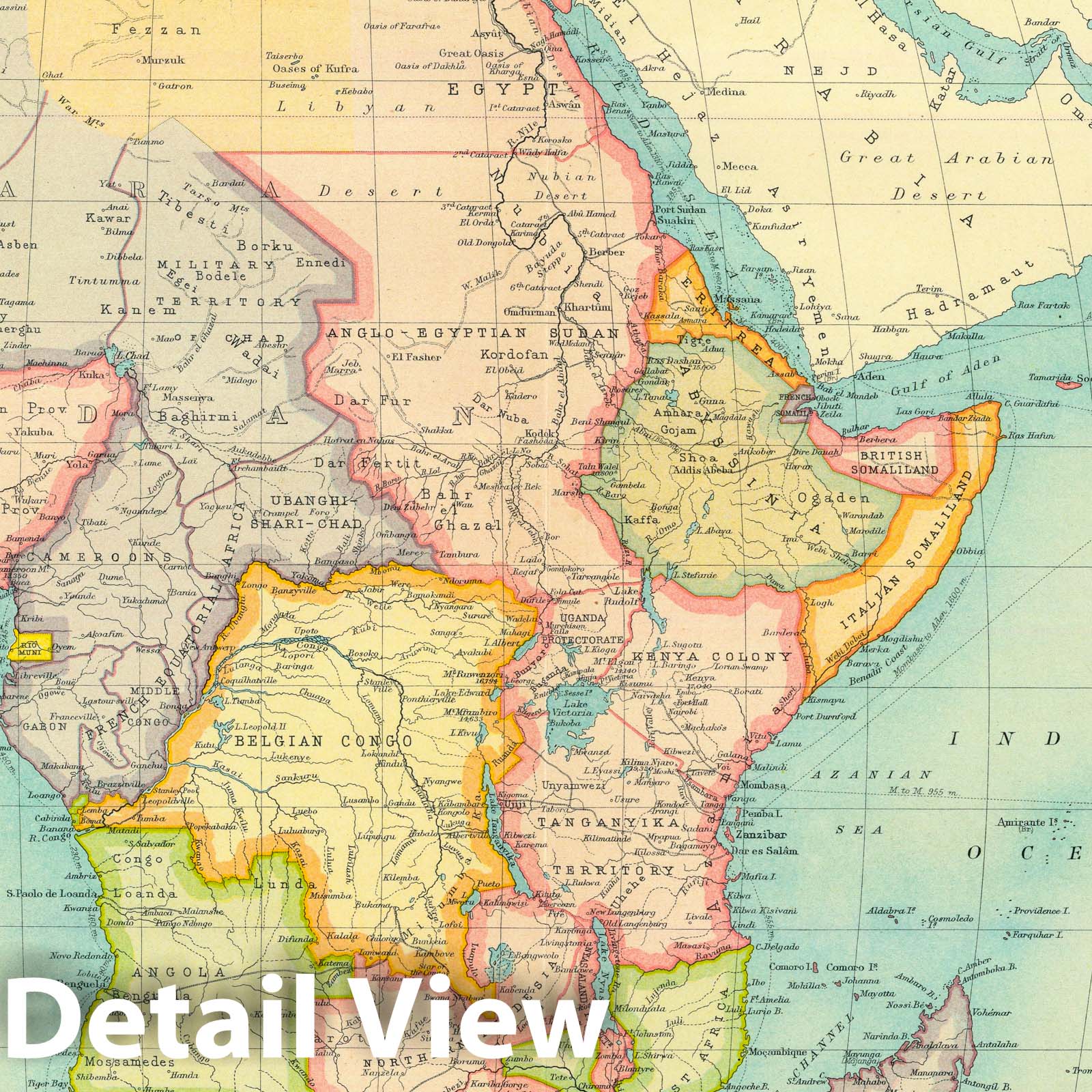 Africa - Political, 1922 - Times Atlas Historical Map Print