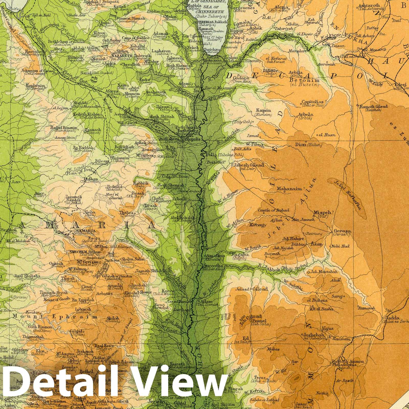 Palestine with Jerusalem - Survey Map, 1922 - Historical Map Print