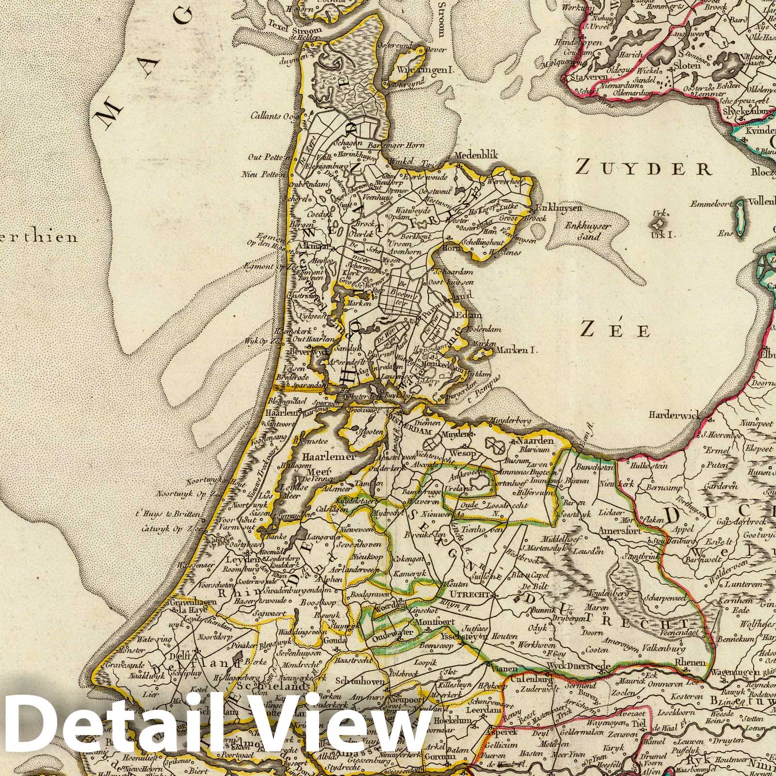 United Provinces of the Netherlands - Postal Map, 1753 - Historical Map Print