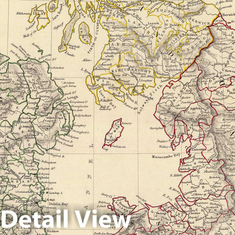 Historic Map : 1842 The British Isles : Vintage Wall Art