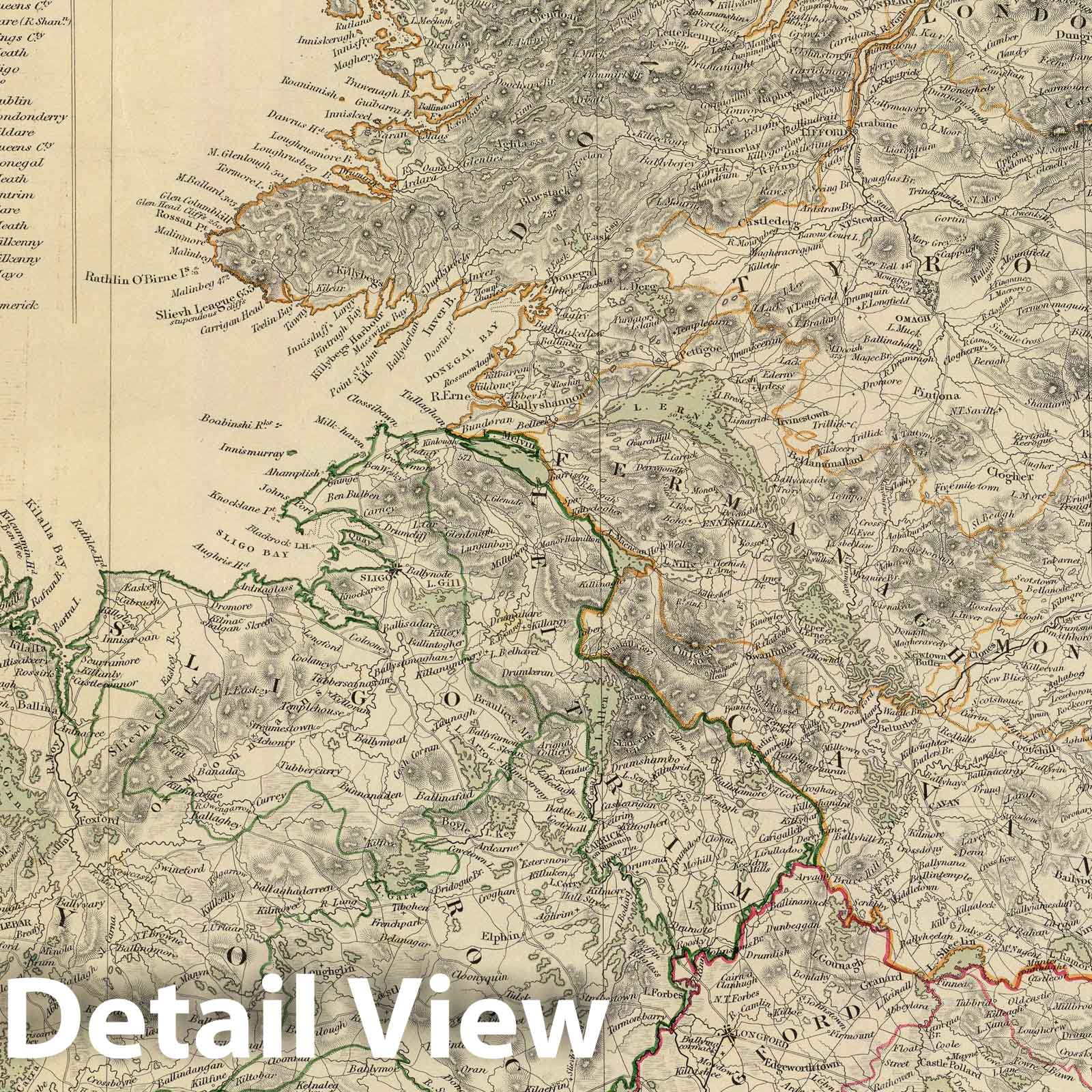 Ireland, North Sheet - Geologic Map, 1838 - Historical Map Print
