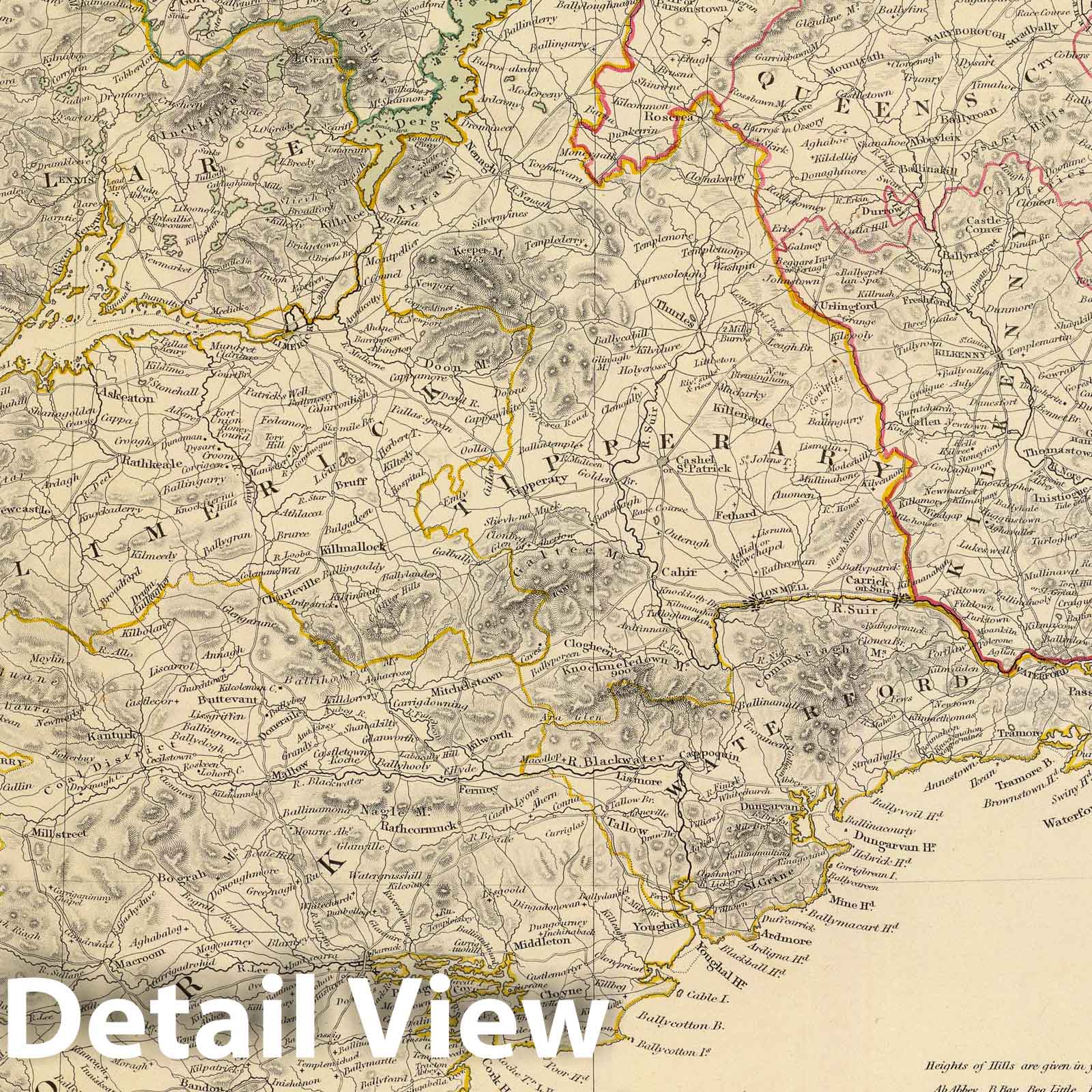 Ireland - South Sheet, 1838 - Historical Map Print