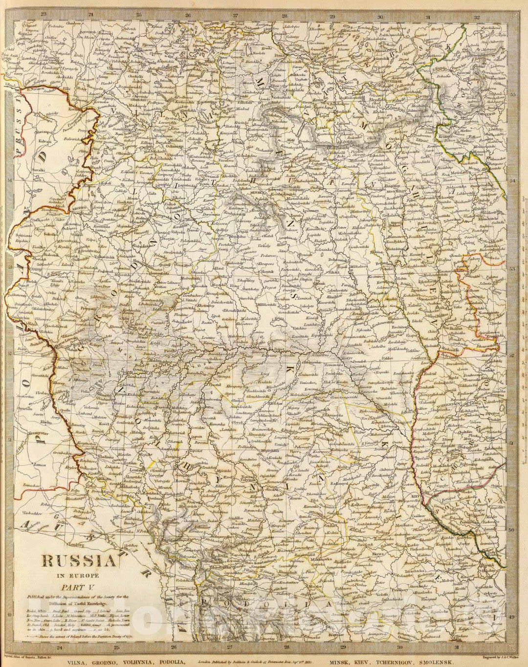 Historic Map : 1835 Russia in Europe Part V. - Vintage Wall Art