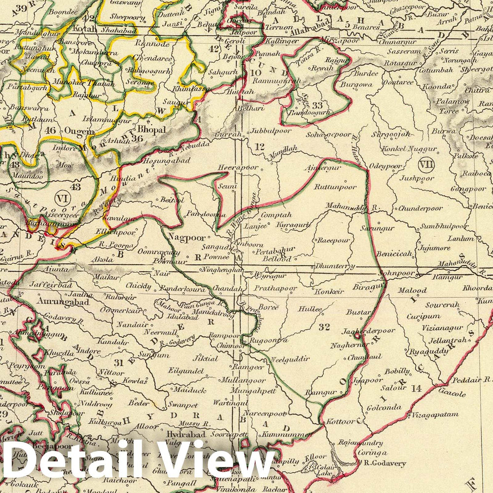 Historic Map : 1835 India XII (Index Map) : Vintage Wall Art