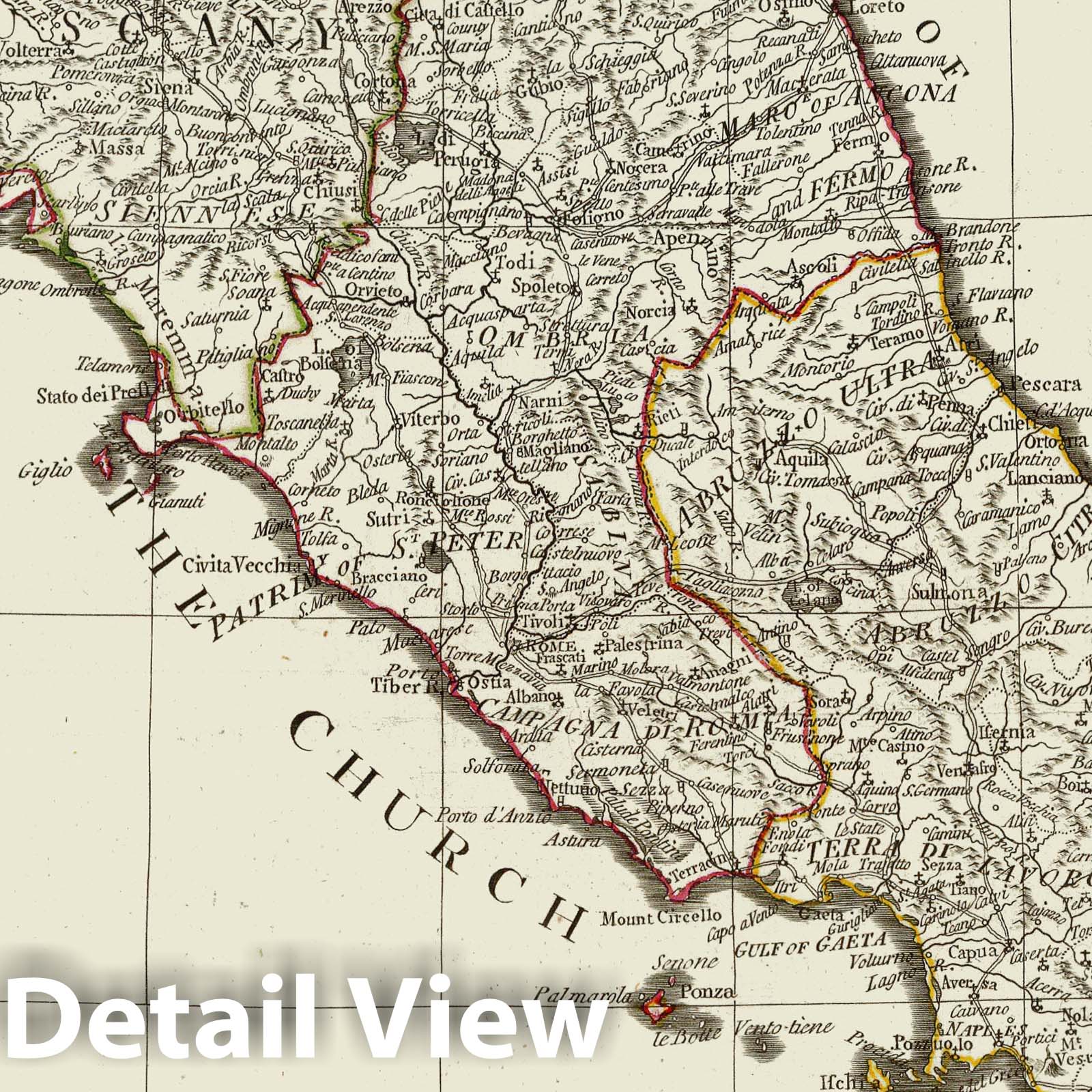 Italy with Sicily, Sardinia, and Corsica - Road Map, 1790