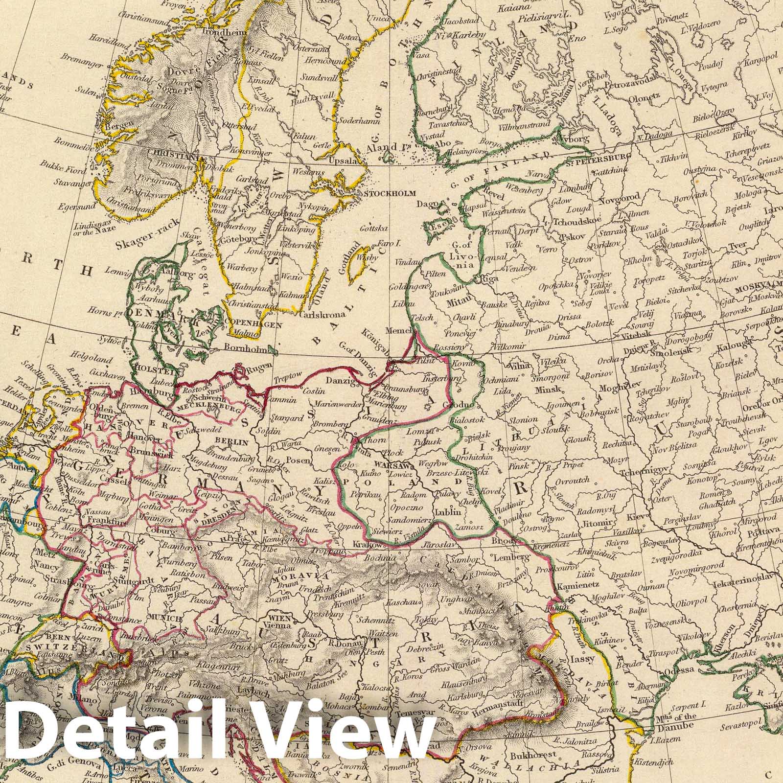 Historic Map : 1836 Europe. v2 - Vintage Wall Art