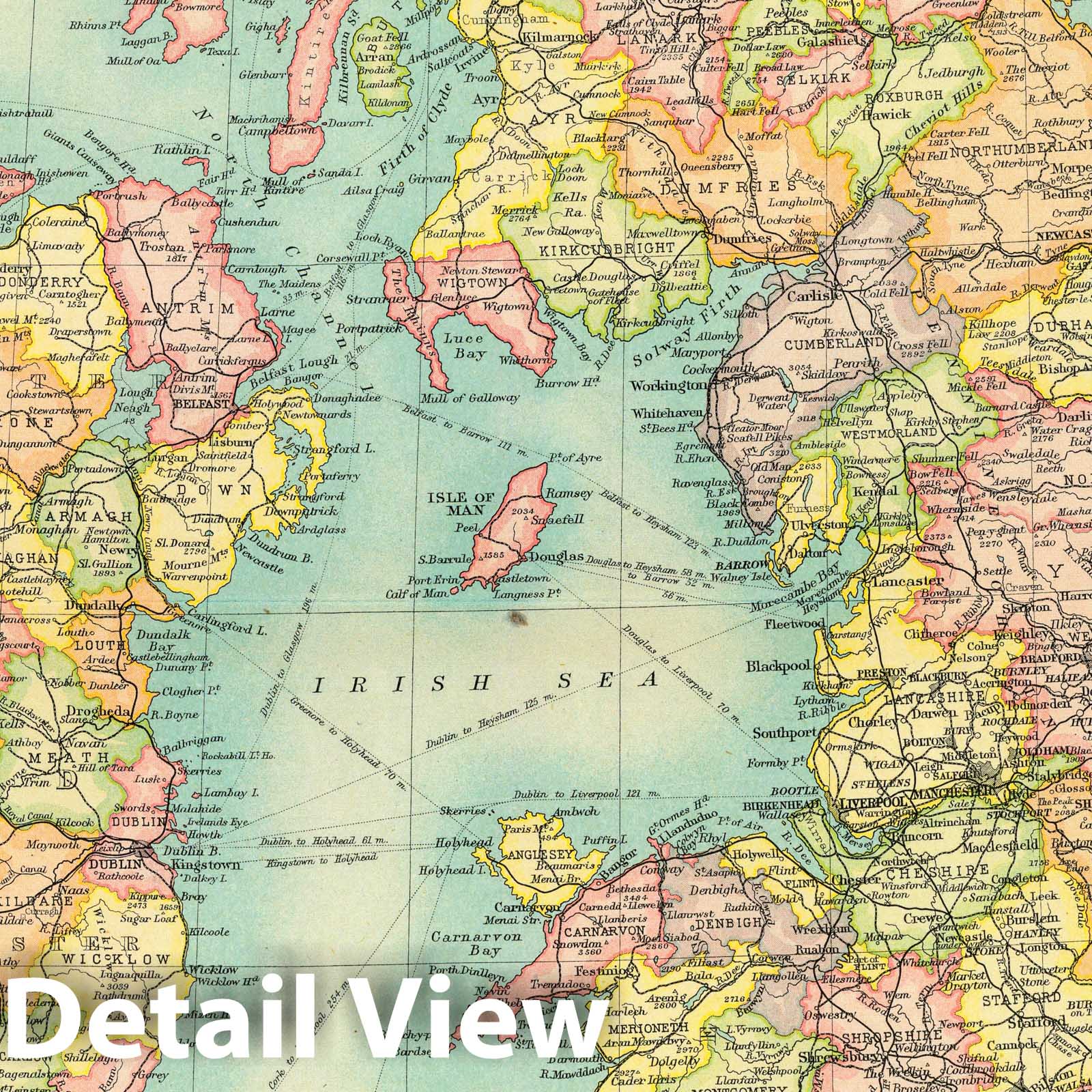 British Isles - Political Map, 1922 - Times Atlas Historical Map Print
