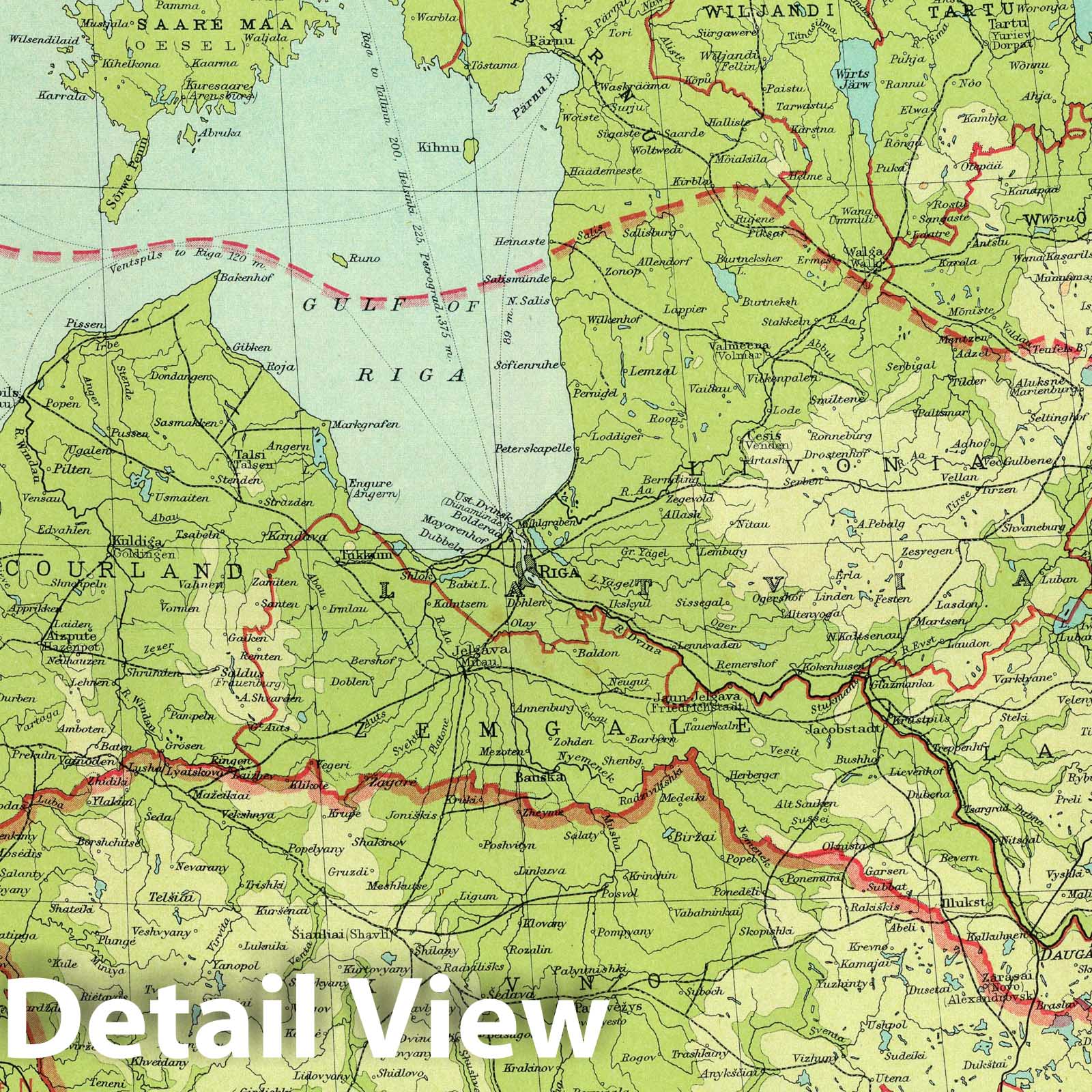 Baltic States and East Prussia - Survey Map, 1922 - Historical Map Print