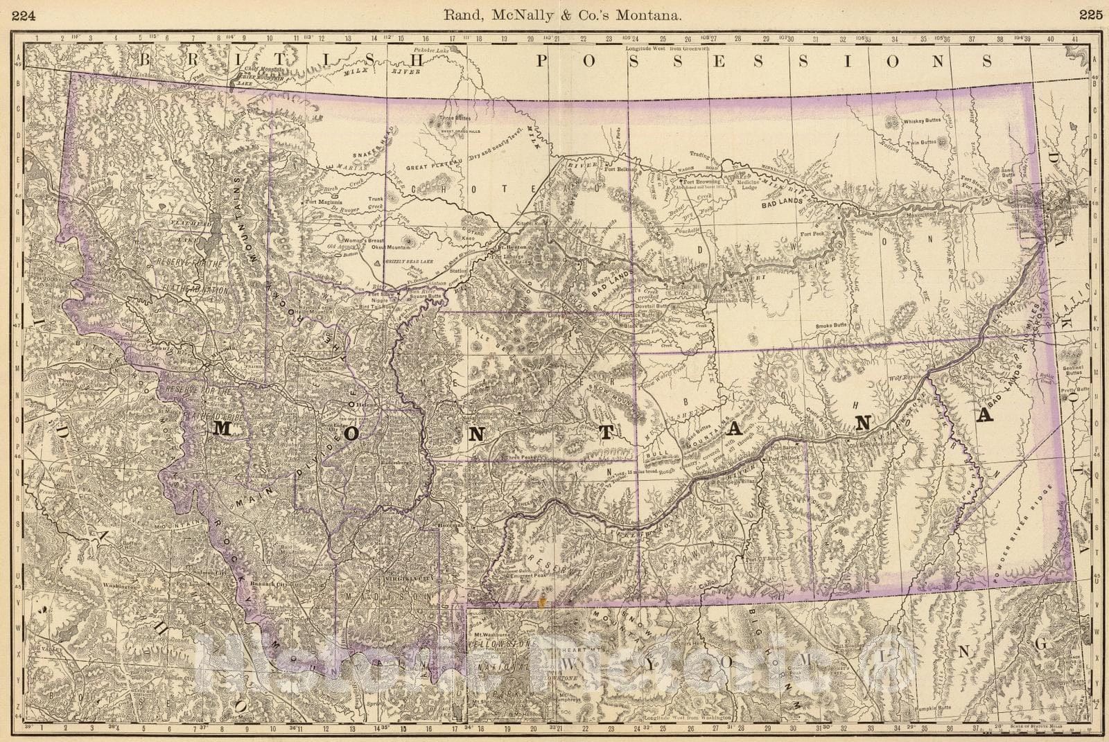 Historic Map : National Atlas - 1879 Montana. - Vintage Wall Art