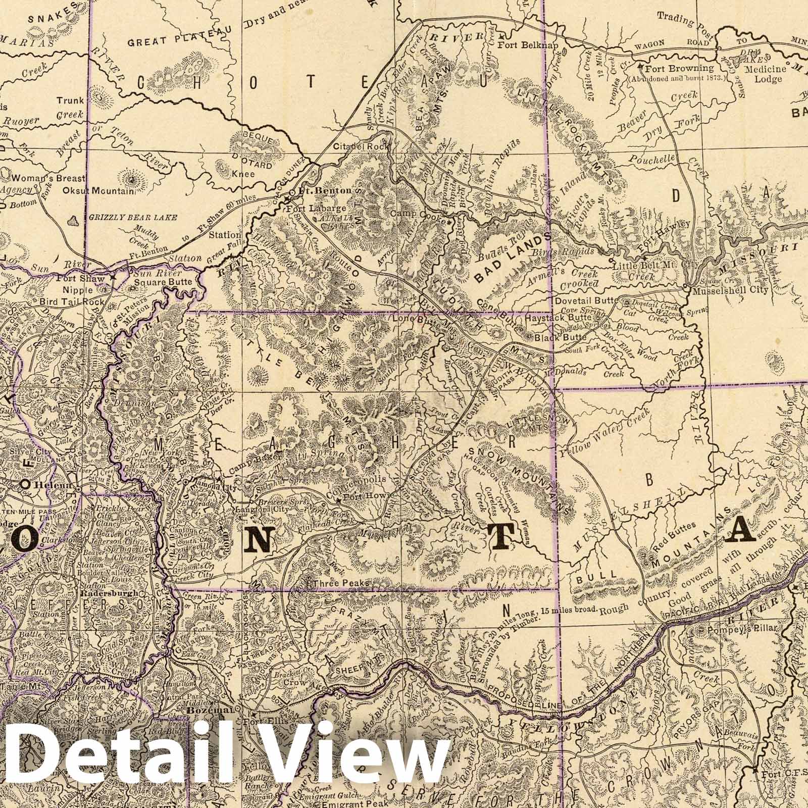 Historic Map : National Atlas - 1879 Montana. - Vintage Wall Art