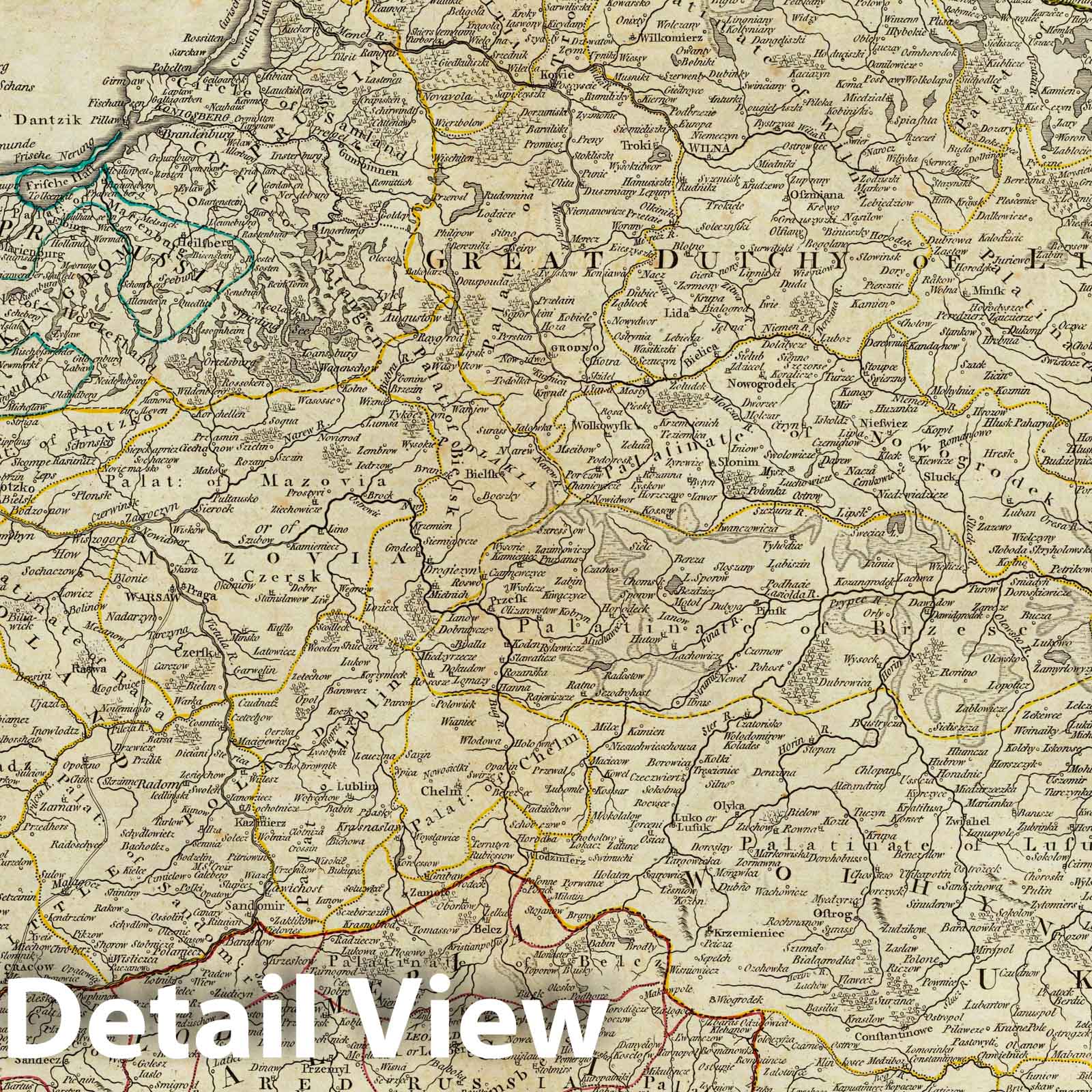 Poland with Dismembered Provinces, 1787 - Historical Map Print