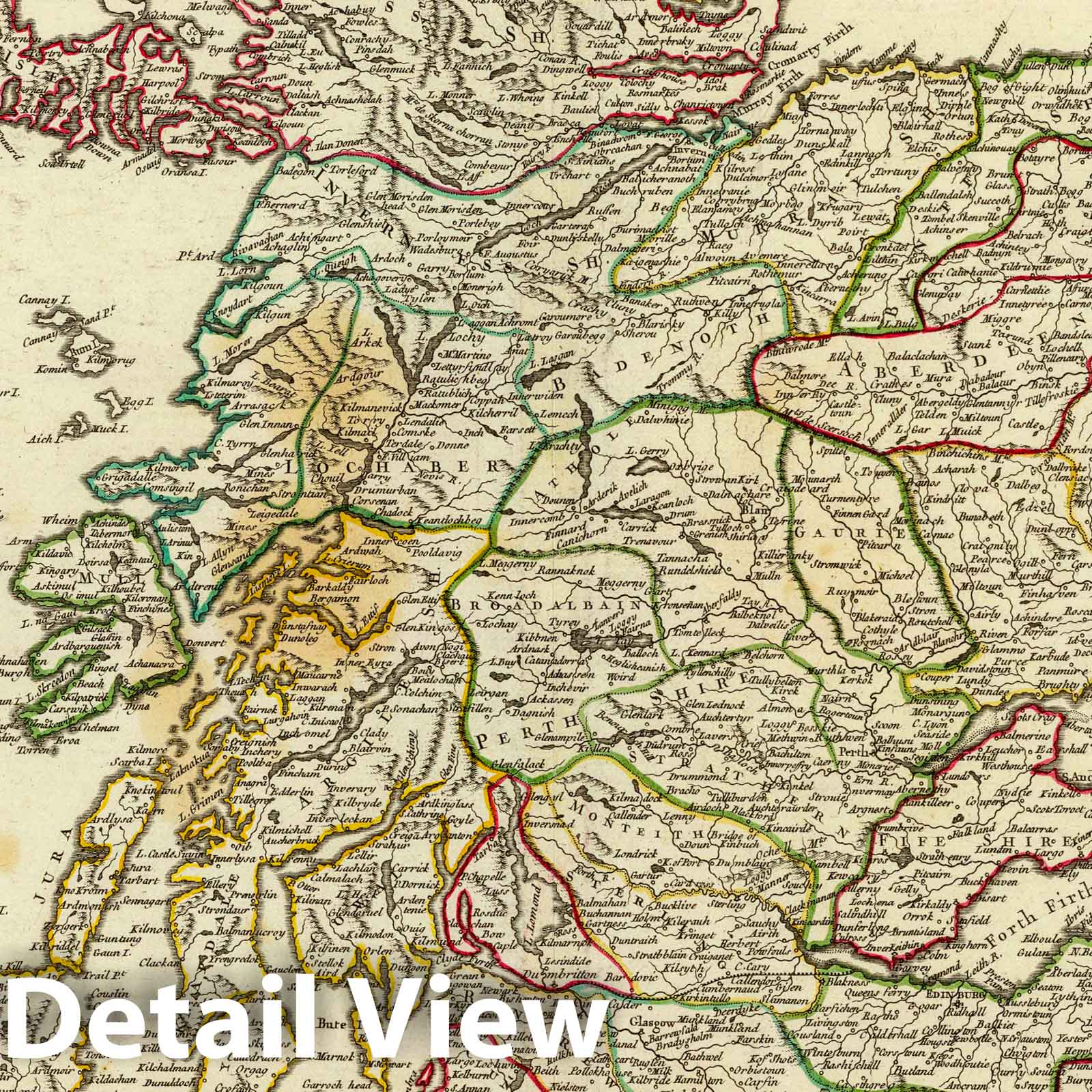 Scotland - Postal Map, 1751 - Historical Map Print