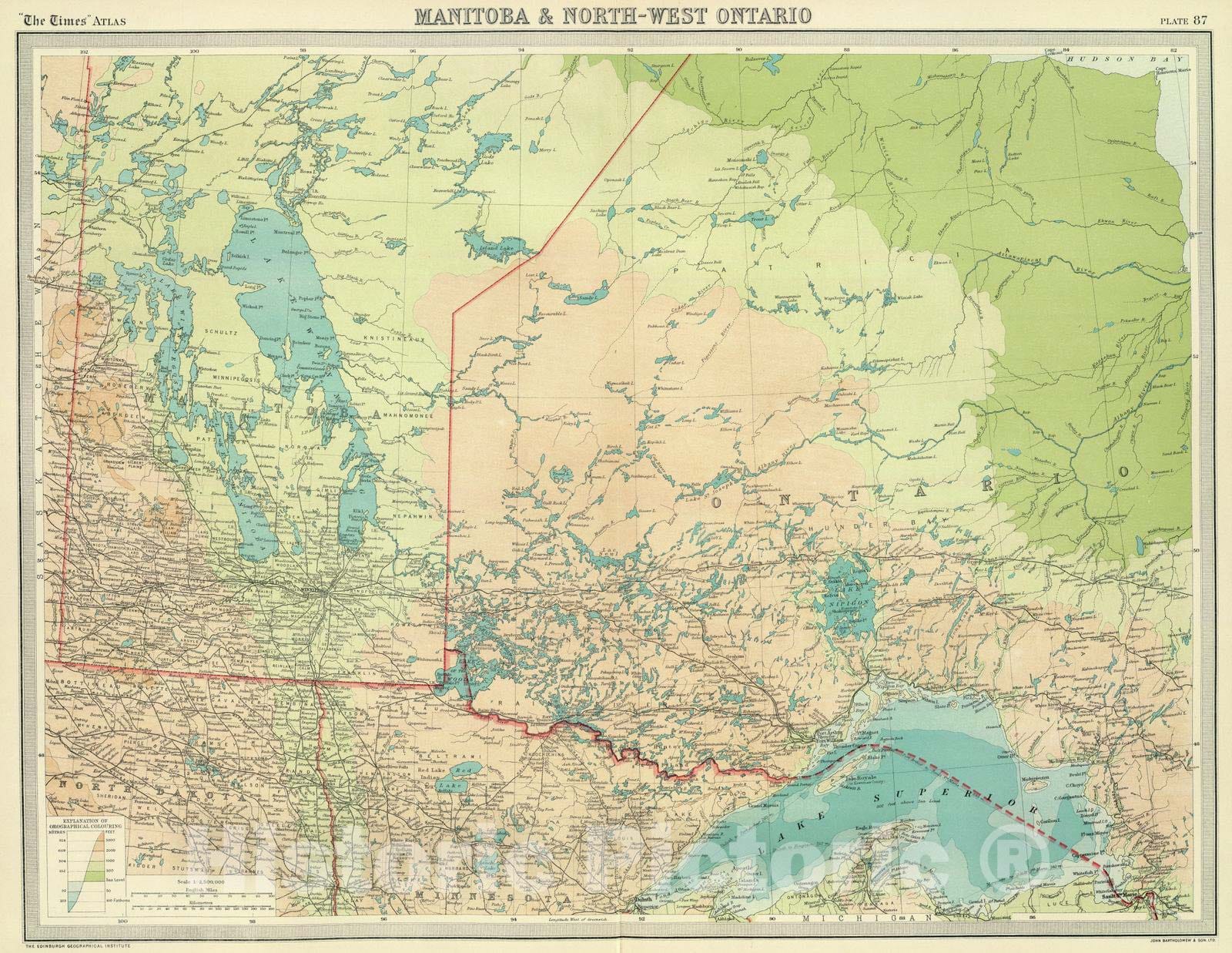 Historic Map : 1922 Manitoba & North-west Ontario. - Vintage Wall Art