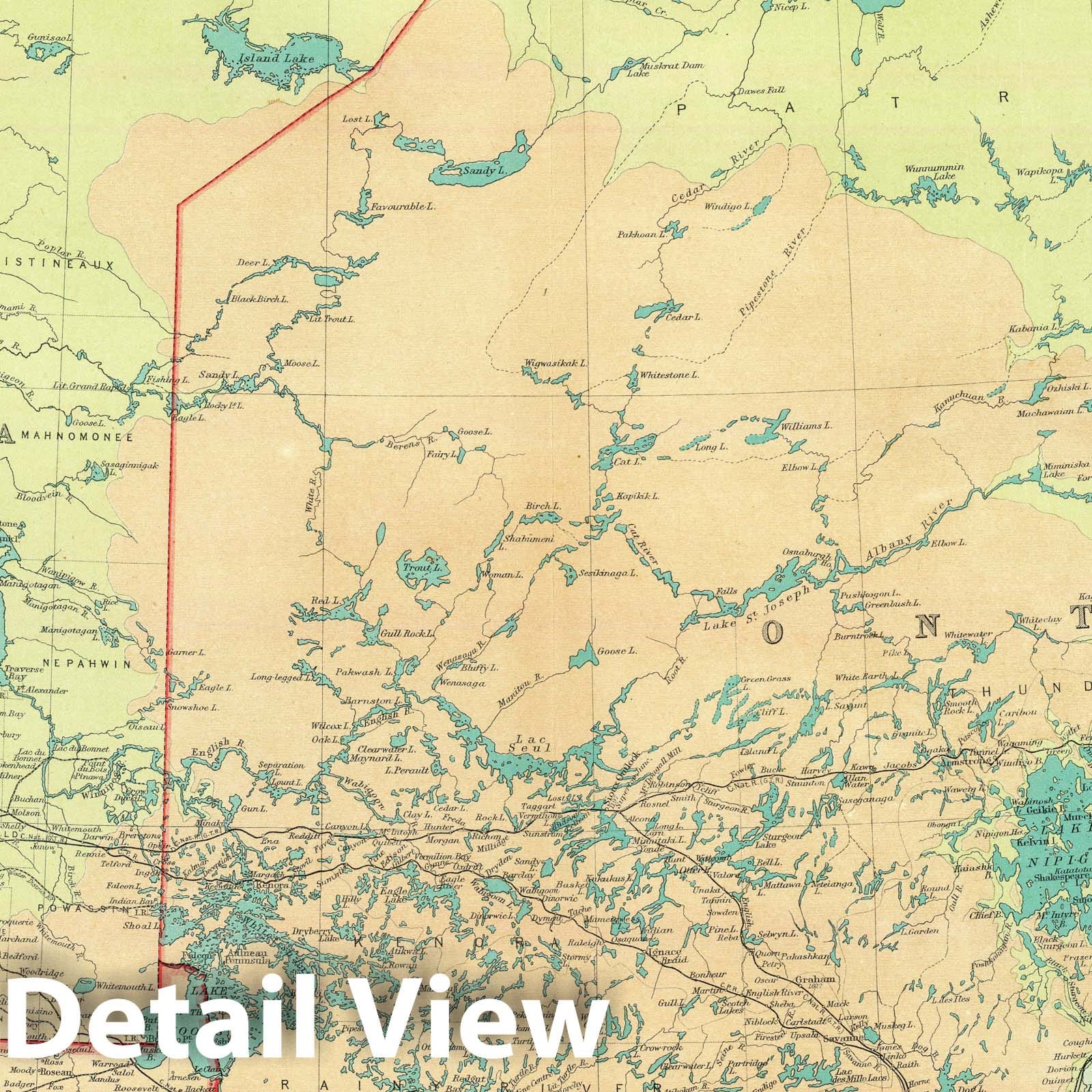 Manitoba and Northwest Ontario - Survey Map, 1922 - Historical Map Print