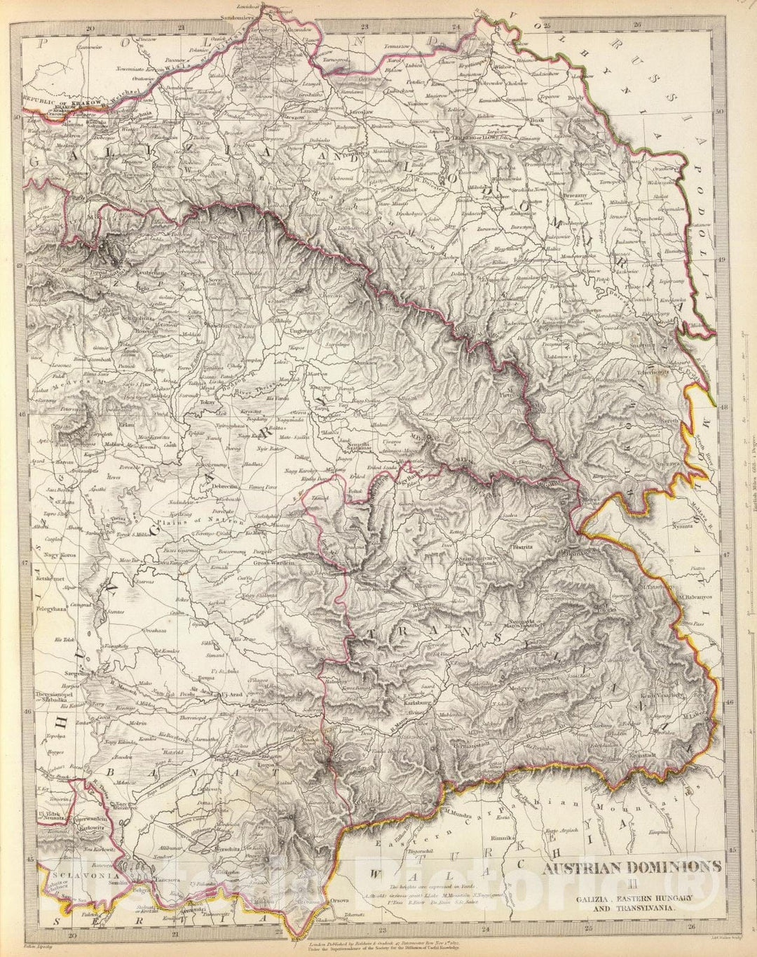 Historic Map : 1832 Austrian Dominions II. - Vintage Wall Art