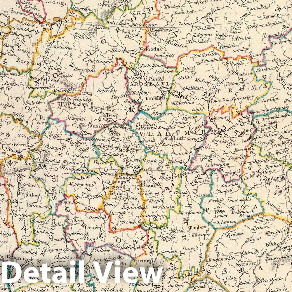 Historic Map : 1840 Russia in Europe general map. - Vintage Wall Art